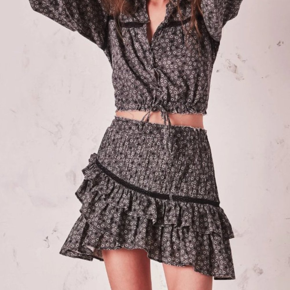 Loveshackfancy Ophelia Mini Ruffle Skirt XS